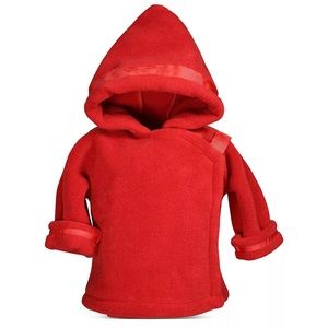 American Widgeon Unisex Red Hooded Fleece Jacket in very good condition